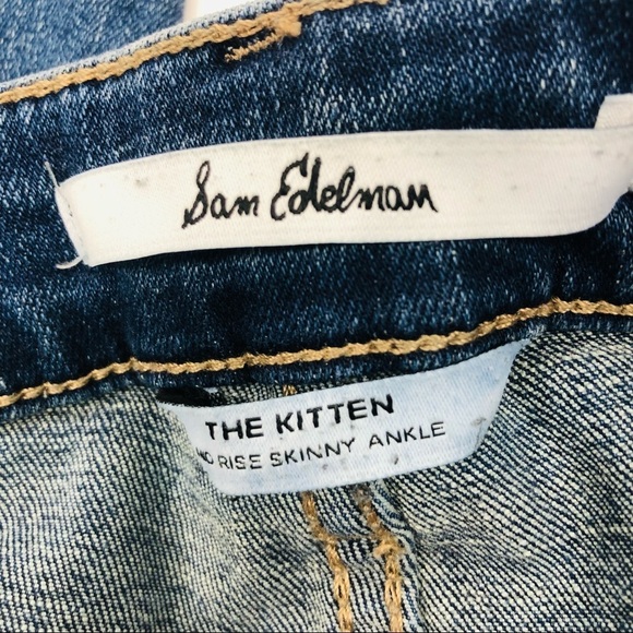 Sam Edleman Jeans The Kitten Ripped Knee Raw Hem Skinny Ankle Jeans - Picture 6 of 8